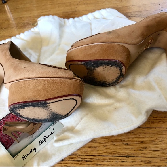 CHARLOTTE OLYMPIA HARDY DAPHNIE SUEDE HEELS - Picture 5 of 7